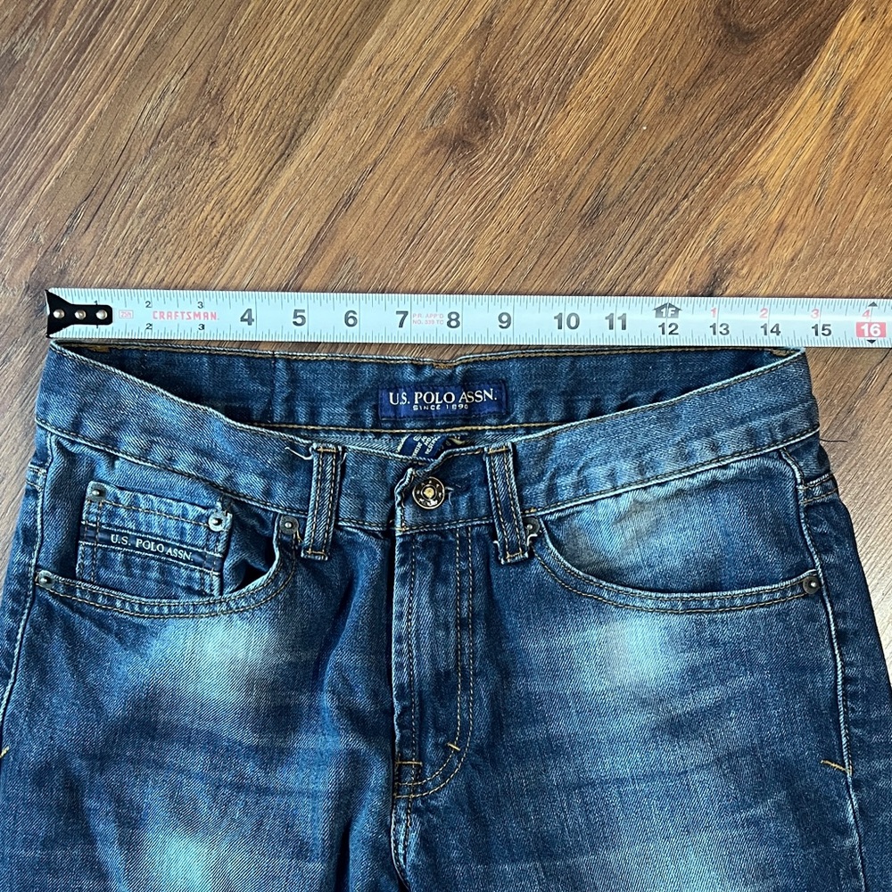 U.S. Polo Assn. Dark Blue Straight Jeans - Distressed Denim - Picture 4 of 9